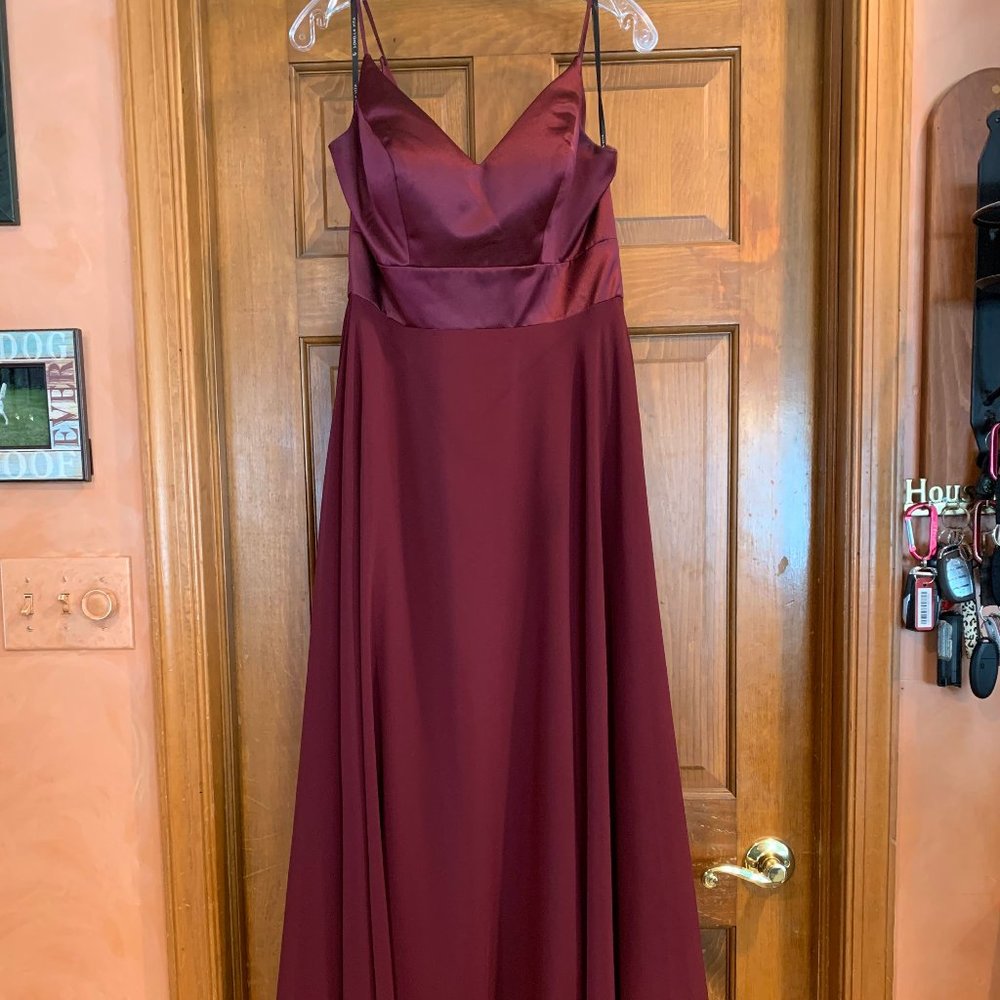 Sorella Vita Floor Length Bridesmaid Dress in Burgundy